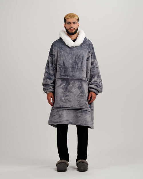 ONY Furlined Hoodie Blanket - Grey premium