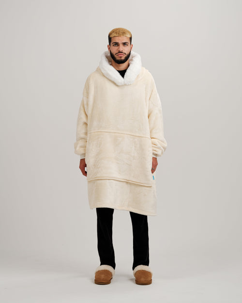 ONY Furlined Hoodie Blanket - Cream premium