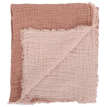 Plaid gaufré en lin lavé Nude
